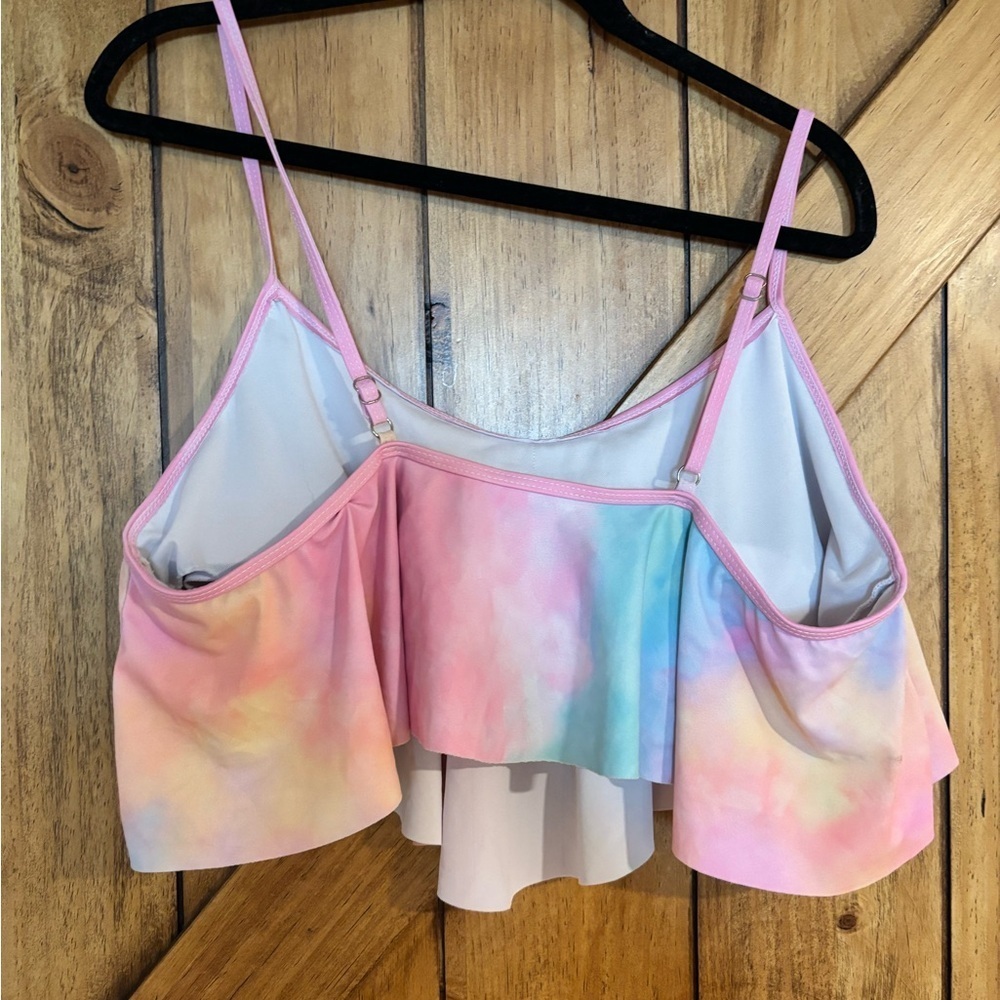 Swimsuit Two Piece 3x Tie Dye Black Adjustable Spaghetti Straps - Picture 3 of 5